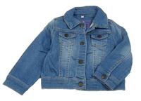 Modrá tepláková rifľová bunda s golierikom Bluezoo