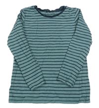 Olivovošedo-tmavomodré pruhované tričko George