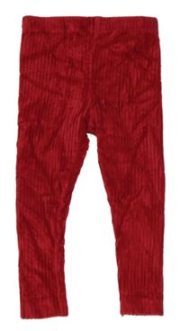 Červené žebrované sametové legíny St. Bernard