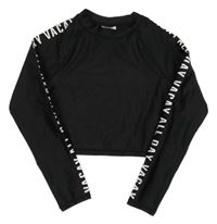 Černé UV crop triko s nápisy H&M
