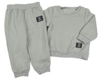 2Set - Sivá vzorovaná mikina s nášivkou + tepláky
