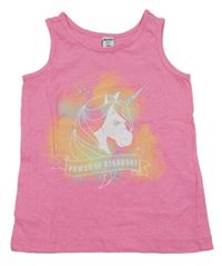 Růžový melírovaný top s jednorožcem dopodopo