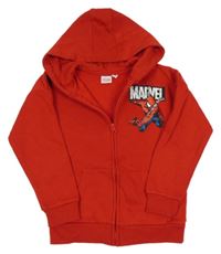 Červená propínací mikina se Spider-manem a kapucí PRIMARK