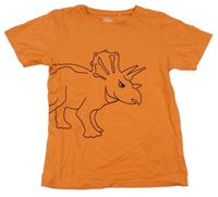 Tmavooranžové tričko s dinosaurom Topolino