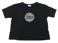 Čierne crop tričko s logom Juicy Couture