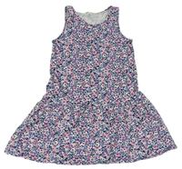 Farebné kvetované bavlnené šaty H&M