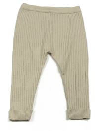 Béžové žebrované pletené tepláky Nutmeg