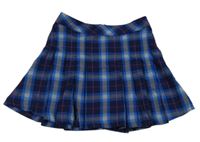 Tmavomodro-modro-biela kockovaná skladaná sukňa Page One Young