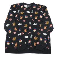 Čierna mikina s vánočním motívom zn. Next