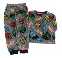 Šedé chlupaté pyžamo s Avengers Nutmeg