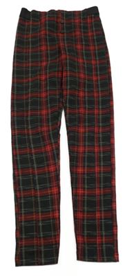 Černo-červeno-bílé kostkované tregíny Zara