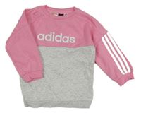 Růžovo-světlešedá mikina s logem Adidas