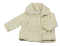 Krémová chlupatá propínací mikina se srdíčky LC Waikiki