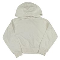 Biela crop mikina s kapucňou F&F