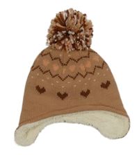 Hnědá čepice se vzorem a bambulí George