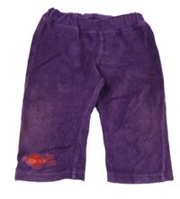 Fialové sametové tepláky s ptáčkem TucTuc