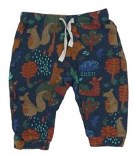 Tmavomodré tepláky so zvířaty a stromky Pusblu