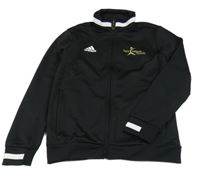 Černá sportovní propínací funkční mikina s potiskem Adidas