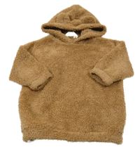 Hnedá chlpatá mikina s kapucňou s uškami H&M