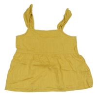 Žluto-zlatý pruhovaný crop top Zeeman