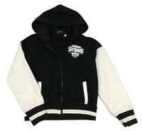 Čierno-biela prepínaci mikina s potlačou a kapucí - Brawl Stars