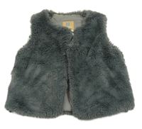 Tmavosivá kožušinová podšitá vesta Manor