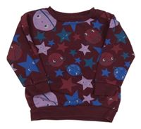 Vínová mikina s hviezdami a planetami Primark