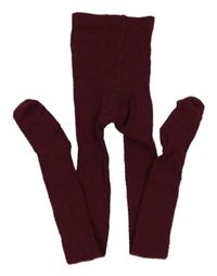 Vínové vzorované pančuchy H&M