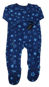 Nové - tmavomodrý fleecový overal s hvězdami Dunnes