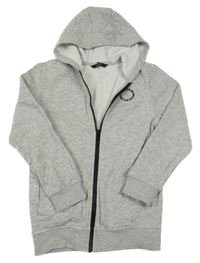 Sivá melírovaná prepínaci mikina s nápisom a kapucňou George