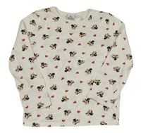 Smotanové tričko s Minnie a srdiečkami Disney