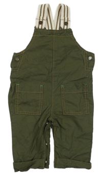 Khaki plátěné laclové kalhoty Nutmeg