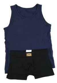 2set - Tmavomodré tílko + černé boxerky