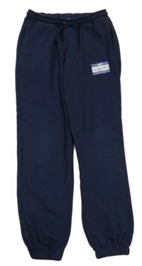 Tmavomodré tepláky s potlačou Jack & Jones