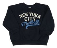 Tmavomodrá mikina s nápisom H&M