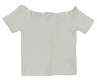 Biele crop žabičkované tričko Primark