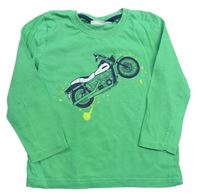 Zelené tričko s motorkou kids
