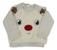 Sivá huňatá mikina so sobom