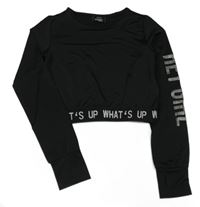 Čierne crop tričko s nápisom Page one young