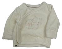 Smotanové zamatové zavinovací tričko s mačkou C&A