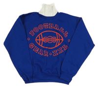 Modrá mikina s červeným potiskem 