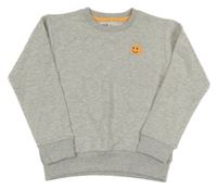 Šedá melírovaná mikina se smajlíkem Minoti