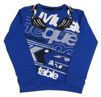 Modrá mikina s nápismi Y.F.K.