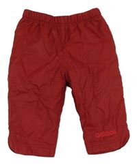 Rubínové šusťákové zateplené kalhoty Adidas