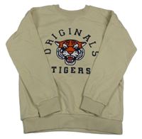 Svetlobéžová mikina s tigrom a nápisom Primark