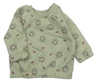 Zelená mikina s mačkami Primark