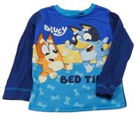 Tmavomodro-modré pyžamové triko s Bluey 