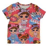 Růžovo-modro-barevné tričko s L.O.L. 