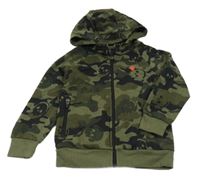 Khaki army propínací mikina s kapucí Next