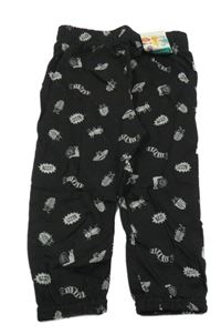 Nové - čierne ľahké tepláky s hmyzem